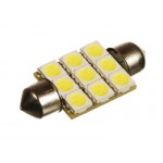 Светодиодная автолампа T10 36mm 9pcs 1,9W 12V